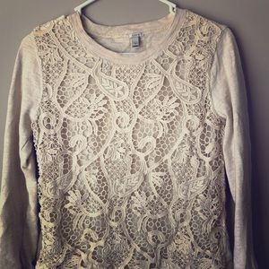 J.Crew lace-front Sweatshirt